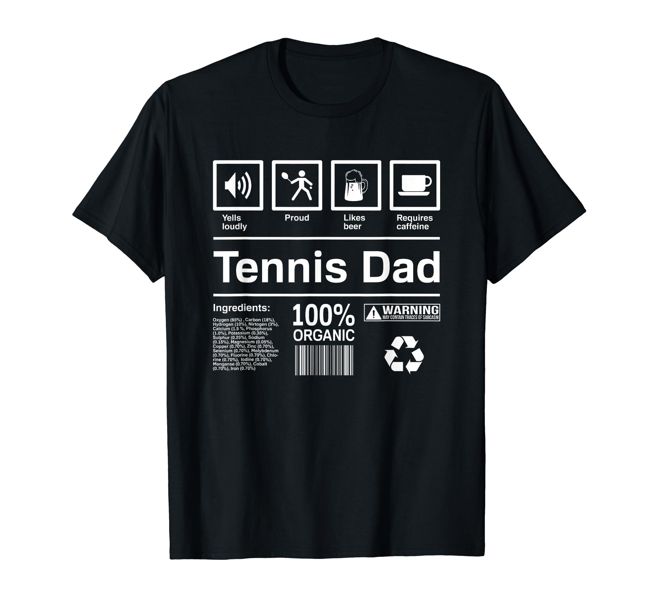 Mens Tennis Dad Contents Gift T-Shirt - Minimalist Print Unisex - T-Shirt, Sweatshirt, Hoodie