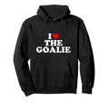 I Love Goalie Heart Hoodie - Graphic Print for Adults - T-Shirt, Sweatshirt, Hoodie