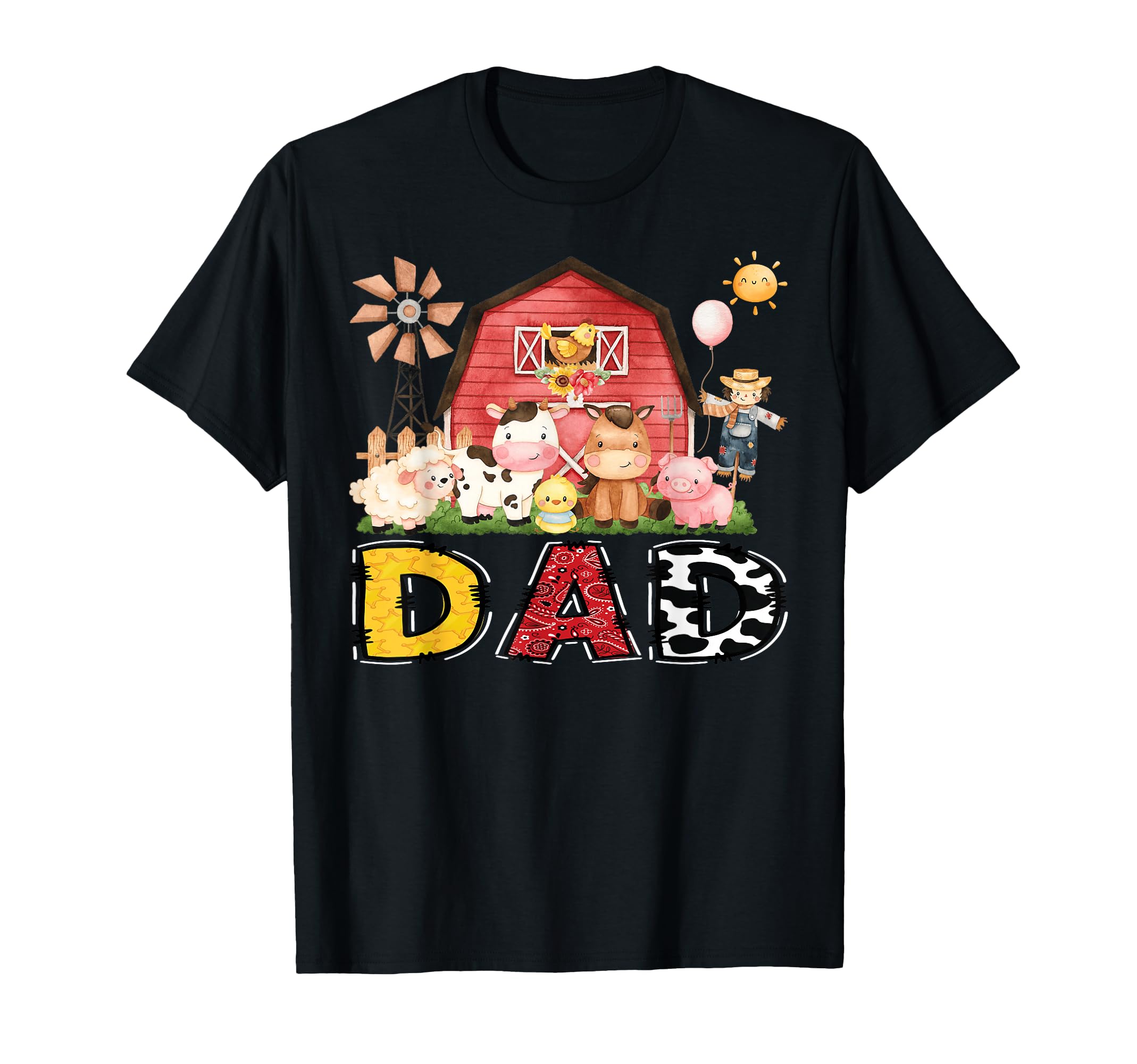 Dad Farm Cow Birthday Matching Family T-Shirt - Unique Graphic Men Women - T-Shirt, Sweatshirt, Hoodie
