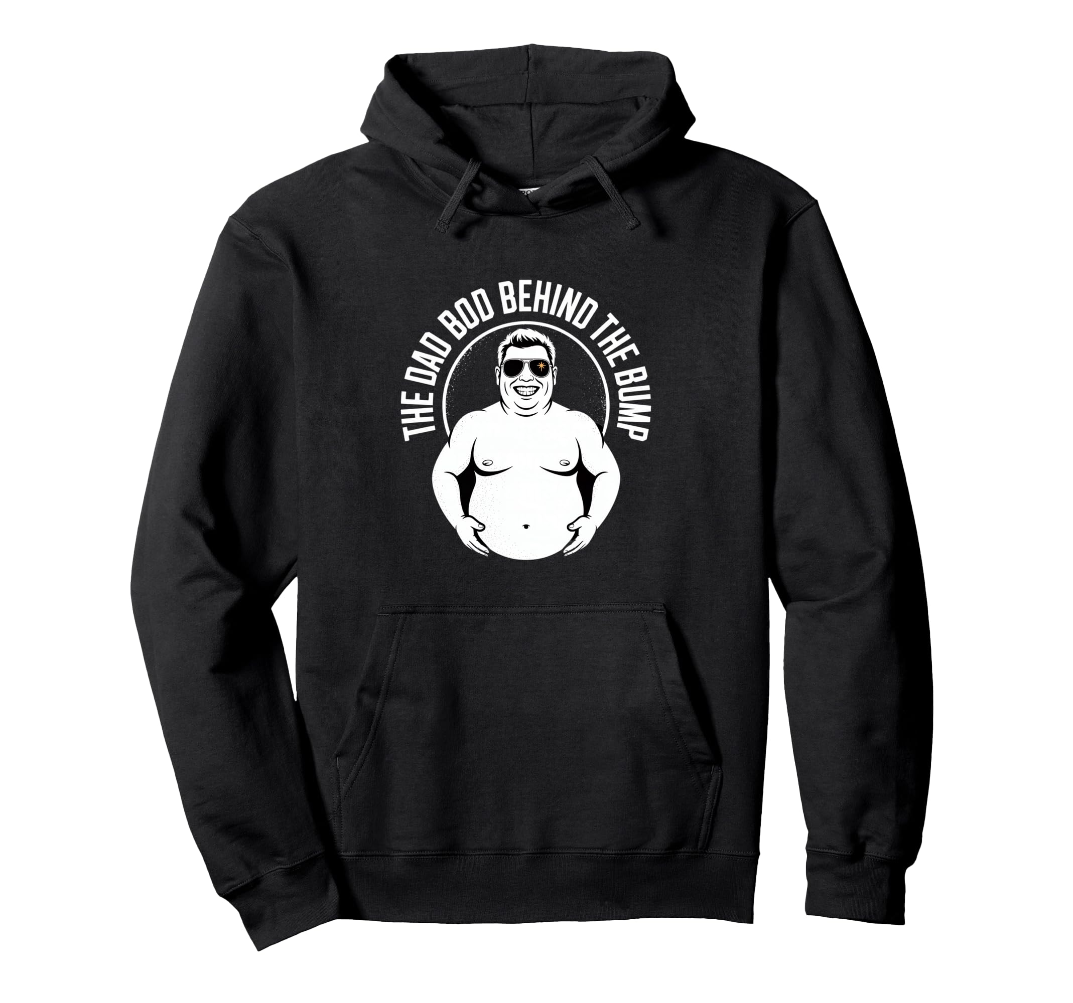 Dad Bod Behind Bump Funny Expecting Dad Hoodie - Custom Art Print Men Women - T-Shirt, Sweatshirt, Hoodie