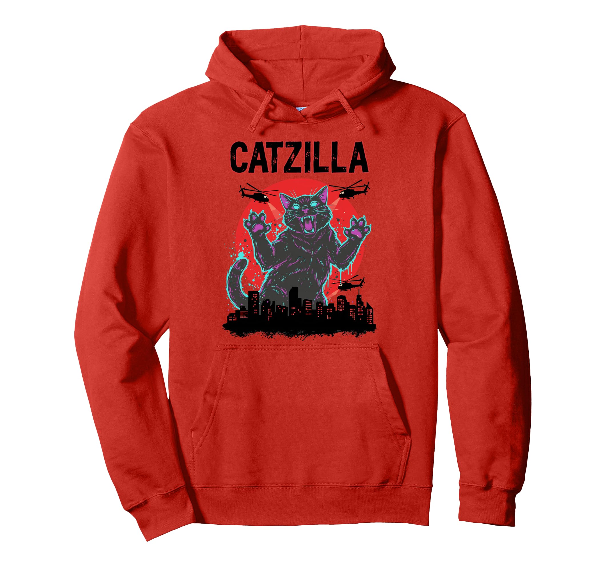 Catzilla Cat Japanese Art Funny And Hoodie - Fun Novelty Design Unisex - T-Shirt, Sweatshirt, Hoodie