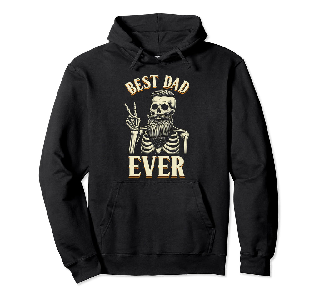Bearded Dad Daddy Skeleton Dad Hoodie - Fun Novelty Design Men Women - T-Shirt, Sweatshirt, Hoodie