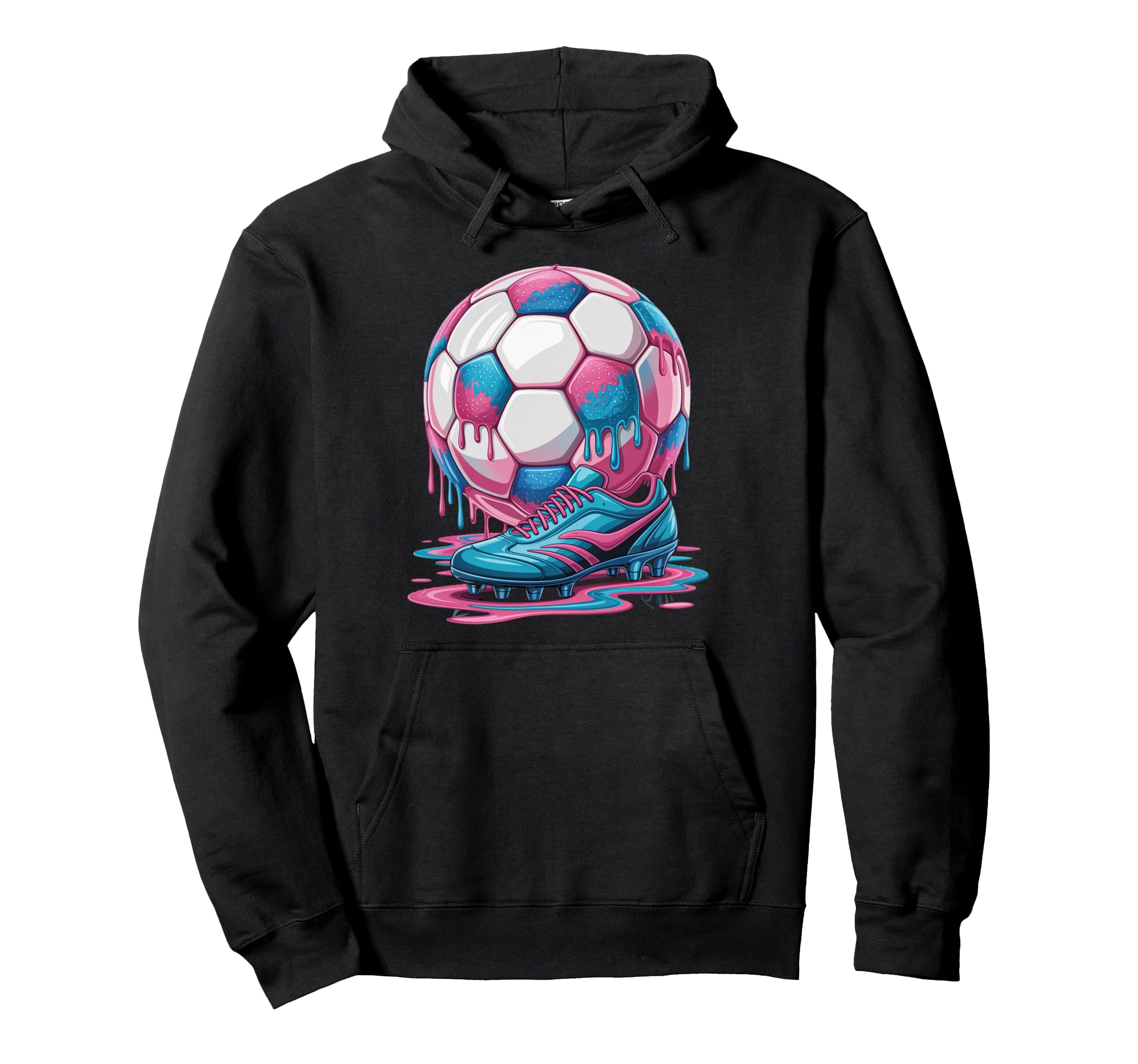 Soccer Ball Drip Ice Cream Drip Game Soccer Hoodie - Graphic Print Unisex - T-Shirt, Sweatshirt, Hoodie