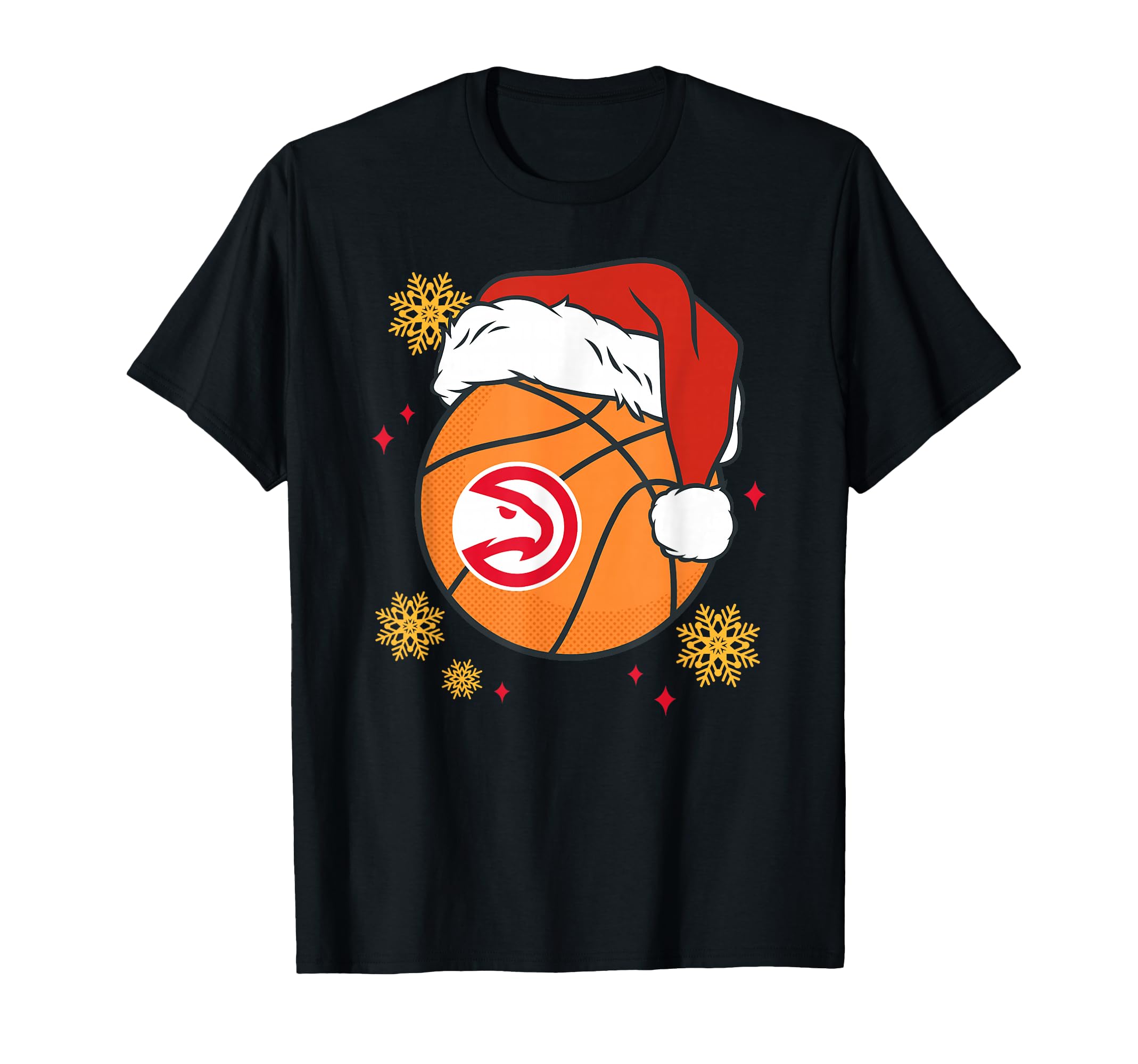 Nba Atlanta Hawks Santa Hat Ball T-Shirt - Minimalist Print Unisex - T-Shirt, Sweatshirt, Hoodie