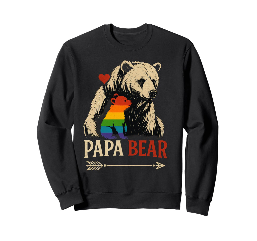 Papa Bear Rainbow Cub Lgbtq Sweatshirt - Aesthetic Graphic Men Women - T-Shirt, Sweatshirt, Hoodie