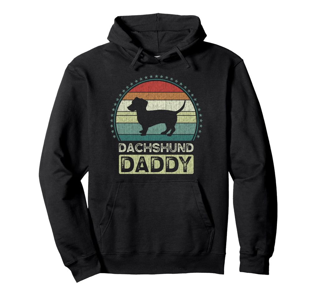 Dachshund Daddy Fathers Day Wiener Dog Hoodie - Graphic Print for Adults - T-Shirt, Sweatshirt, Hoodie