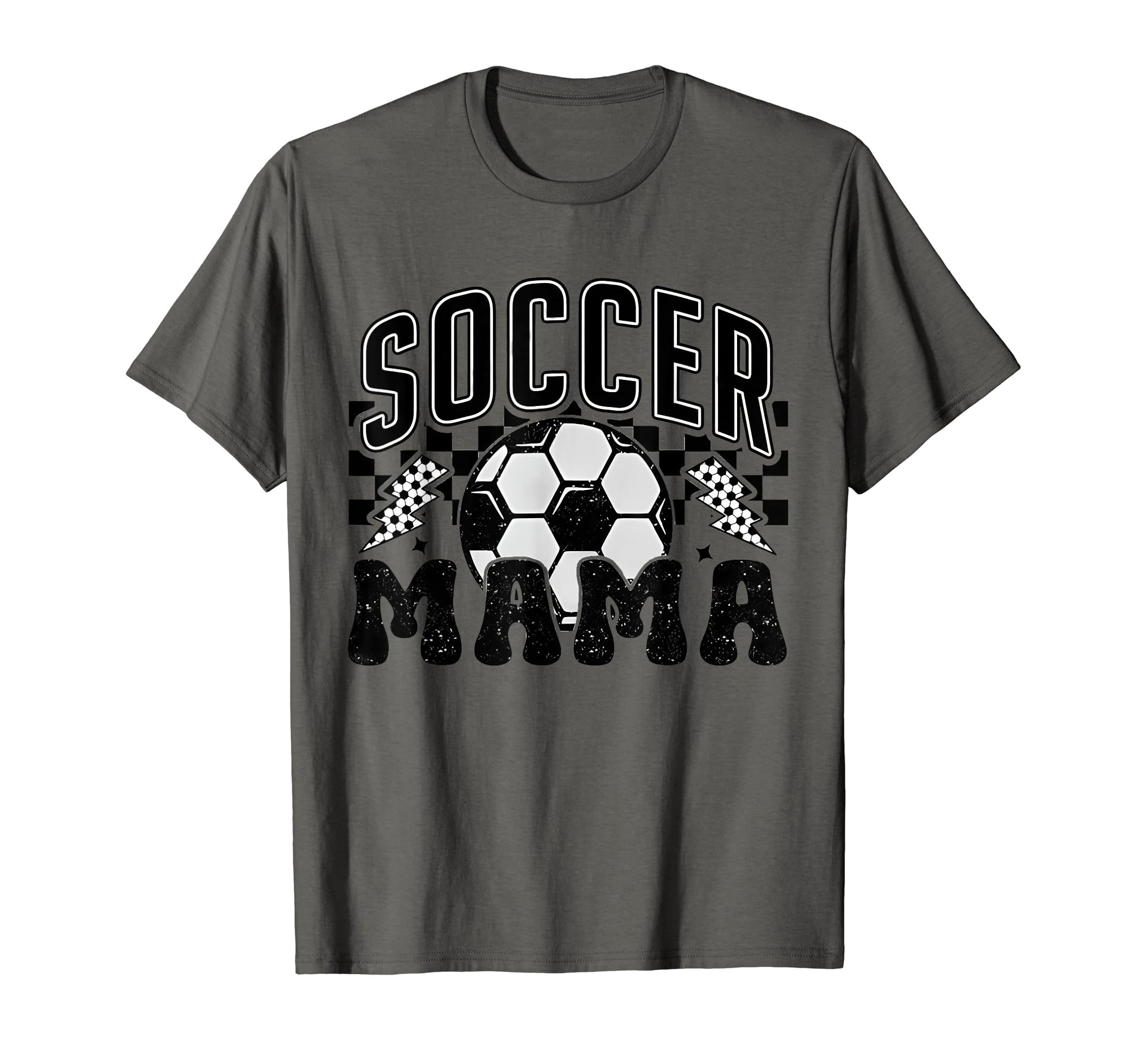 Checkered Soccer Mama Soccer Mom Soccer T-Shirt - Aesthetic Graphic Unisex - T-Shirt, Sweatshirt, Hoodie