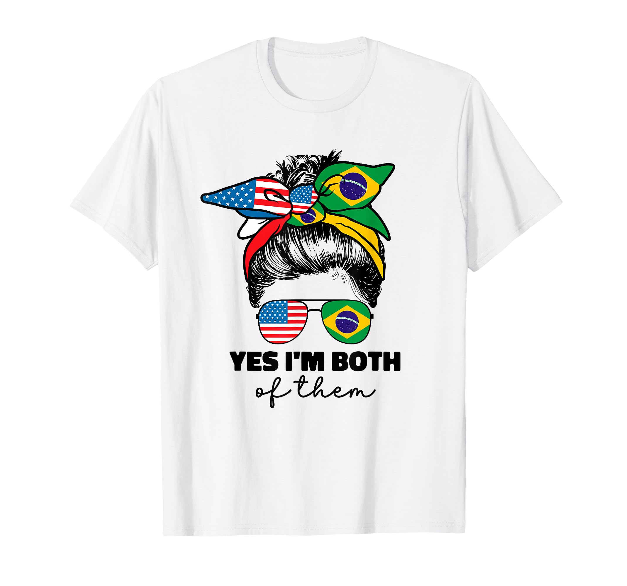 Half American And Brazilian America T-Shirt - Unique Graphic Men Women - T-Shirt, Sweatshirt, Hoodie