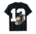 13 Soccer Birthday Gift Soccer Fan T-Shirt - Minimalist Print Unisex - T-Shirt, Sweatshirt, Hoodie