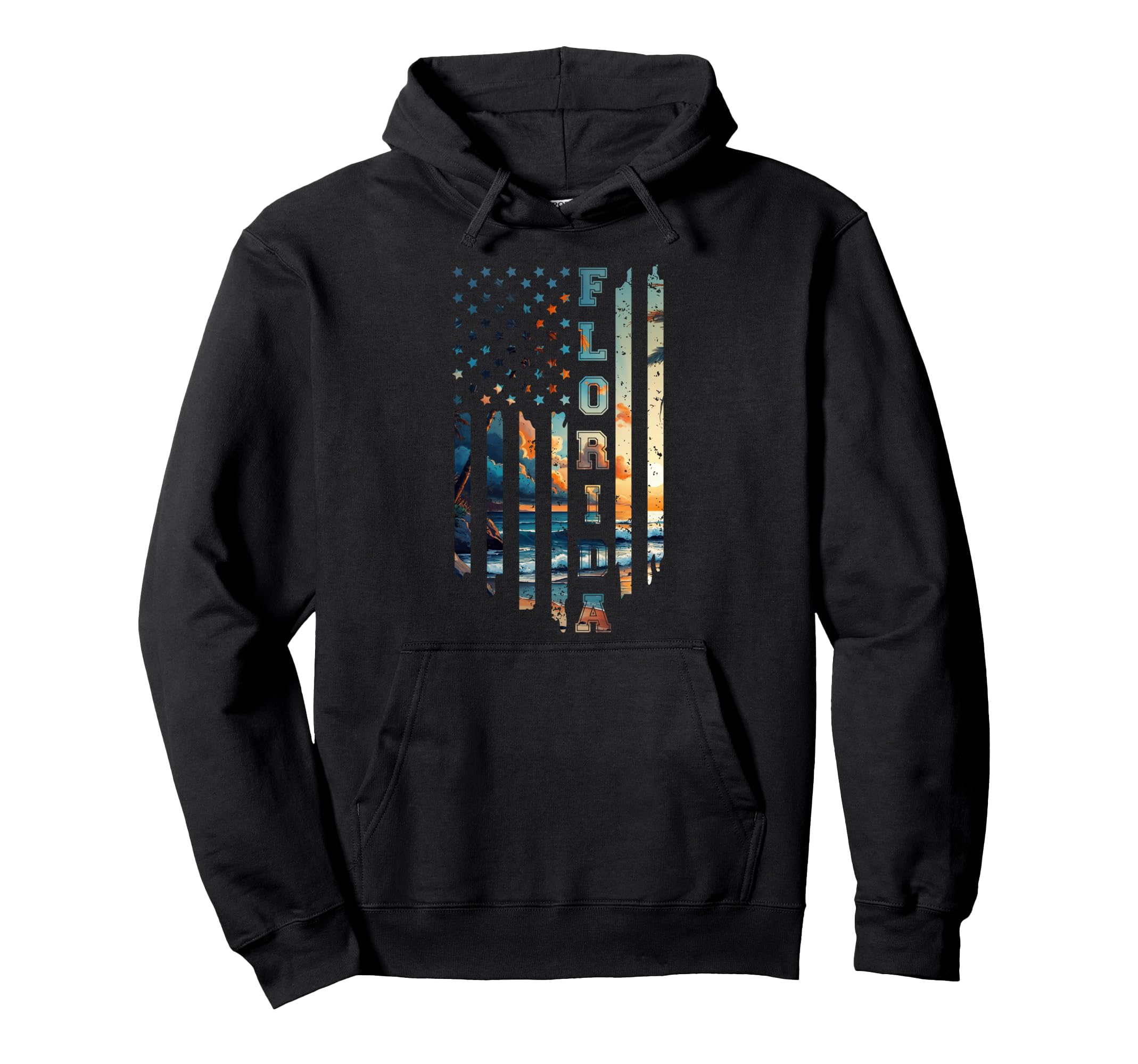 Florida Usa Flag Tropical Beach Family Hoodie - Streetwear Style Men Women - T-Shirt, Sweatshirt, Hoodie