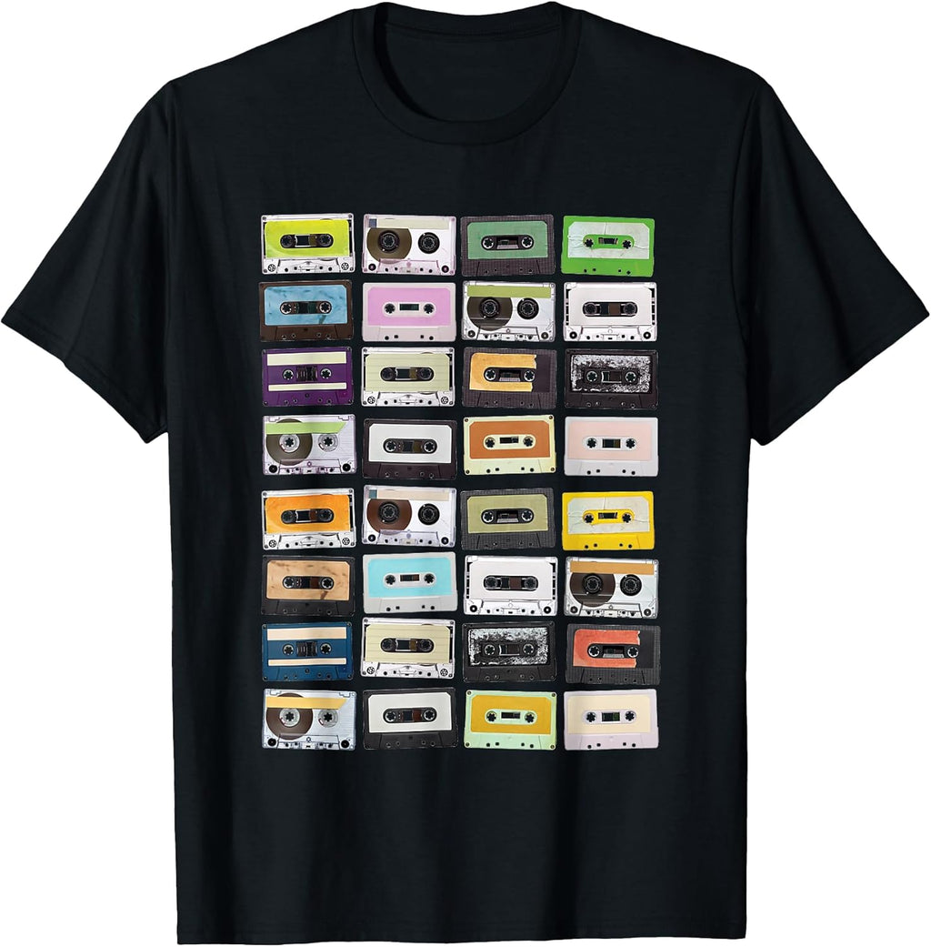 Cassette Tapes Mixtapes, Retro 1980s Music Lover - Adult & Kids T-Shirts, Sweatshirts & Hoodies apparel design preview 1