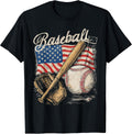 American Flag Baseball Player Bat Fan Catcher Pitcher - Adult & Kids T-Shirts, Sweatshirts & Hoodies apparel design preview 1