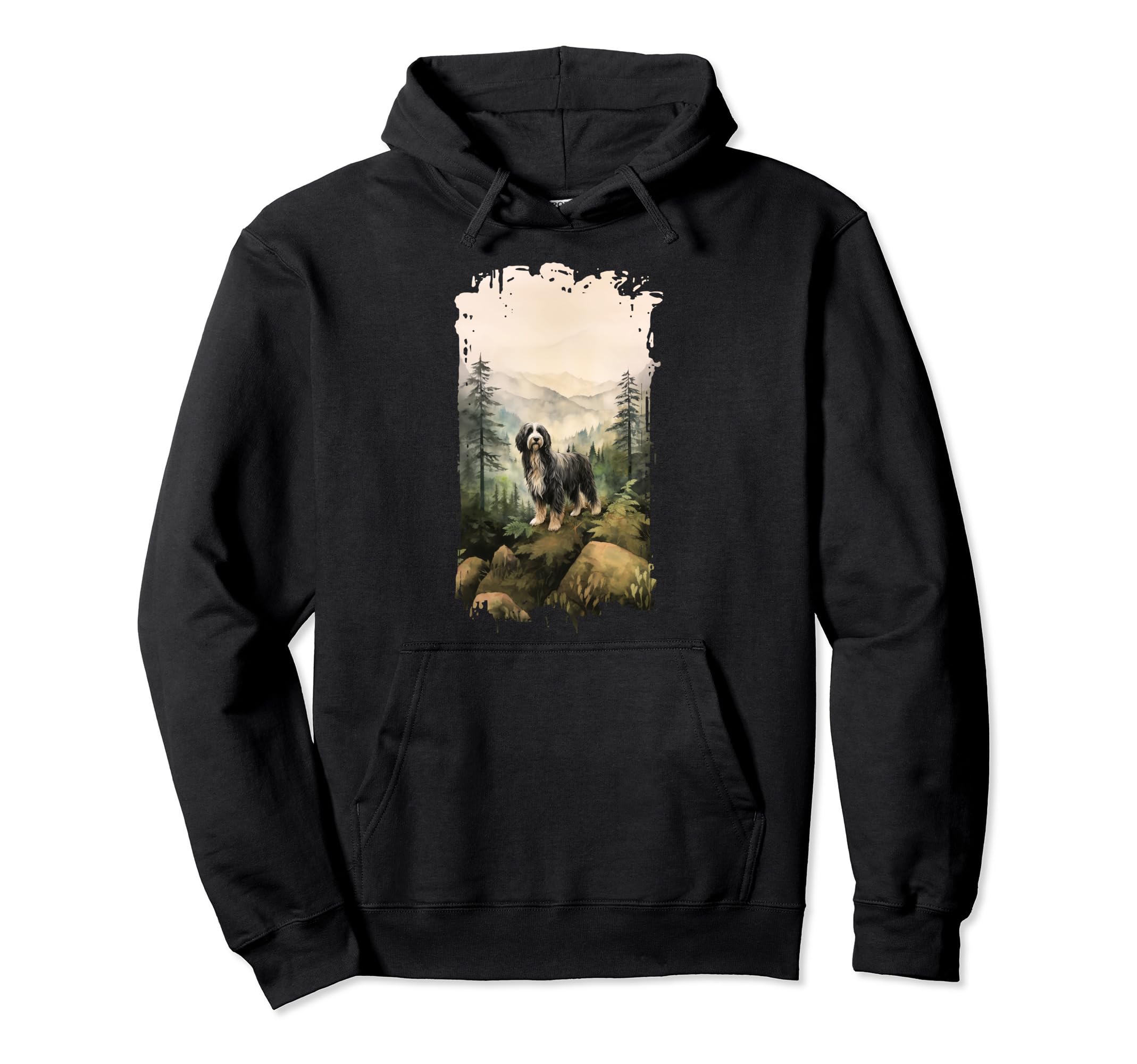 Bearded Collie Mountain Paw Dog Mom Dad Hoodie - Graphic Print Men Women - T-Shirt, Sweatshirt, Hoodie