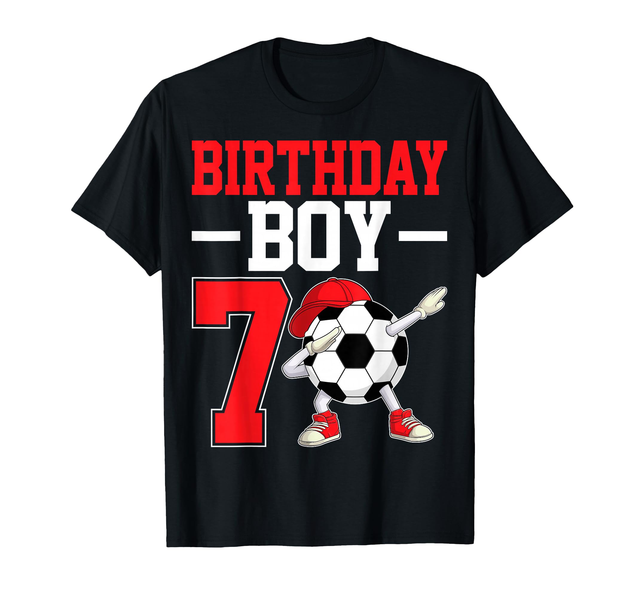 Birthday 7 Years Old Dabbing Soccer T-Shirt - Custom Art Print Men Women - T-Shirt, Sweatshirt, Hoodie