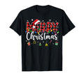Merry Buffalo Plaid Red Santa Hat Pajama T-Shirt - Minimalist Print Unisex - T-Shirt, Sweatshirt, Hoodie