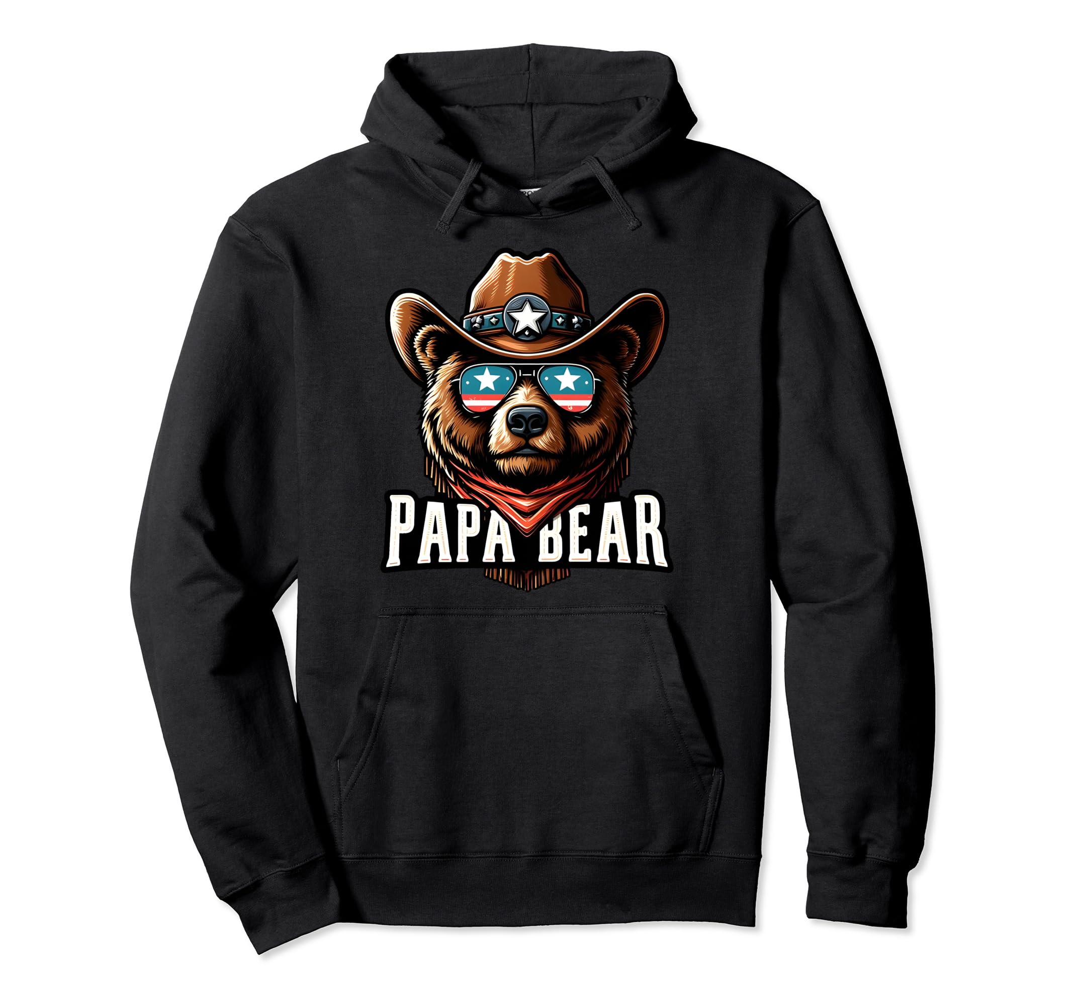 Papa Bear Fathers Day Gift Patriotic Hoodie - Casual Everyday Wear Unisex - T-Shirt, Sweatshirt, Hoodie