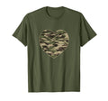 Camo Heart Wife Or Veteran Dad T-Shirt - Minimalist Print for Adults - T-Shirt, Sweatshirt, Hoodie