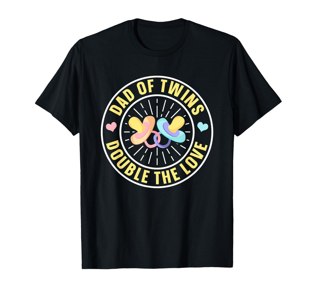 Dad Twins Double Love Twin Father T-Shirt - Trendy Graphic for Adults - T-Shirt, Sweatshirt, Hoodie