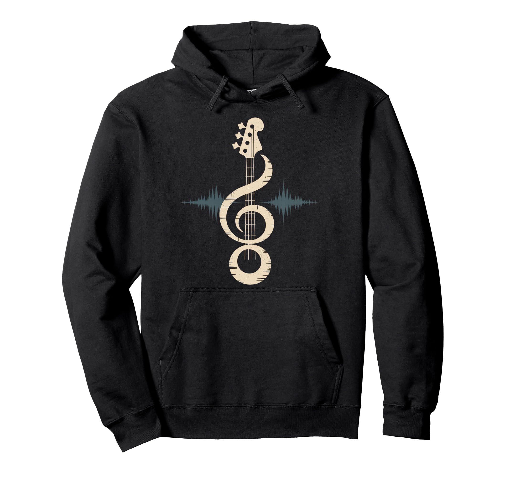 Bass Guitar Neck And Bass Clef Bass And Hoodie - Minimalist Print Unisex - T-Shirt, Sweatshirt, Hoodie
