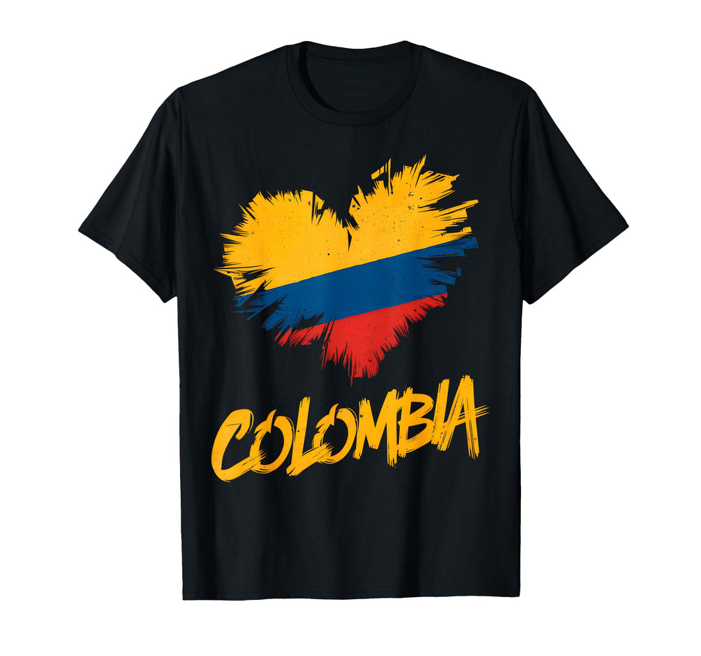 Colombia Heart Flag T-Shirt - Custom Art Print Unisex - T-Shirt, Sweatshirt, Hoodie