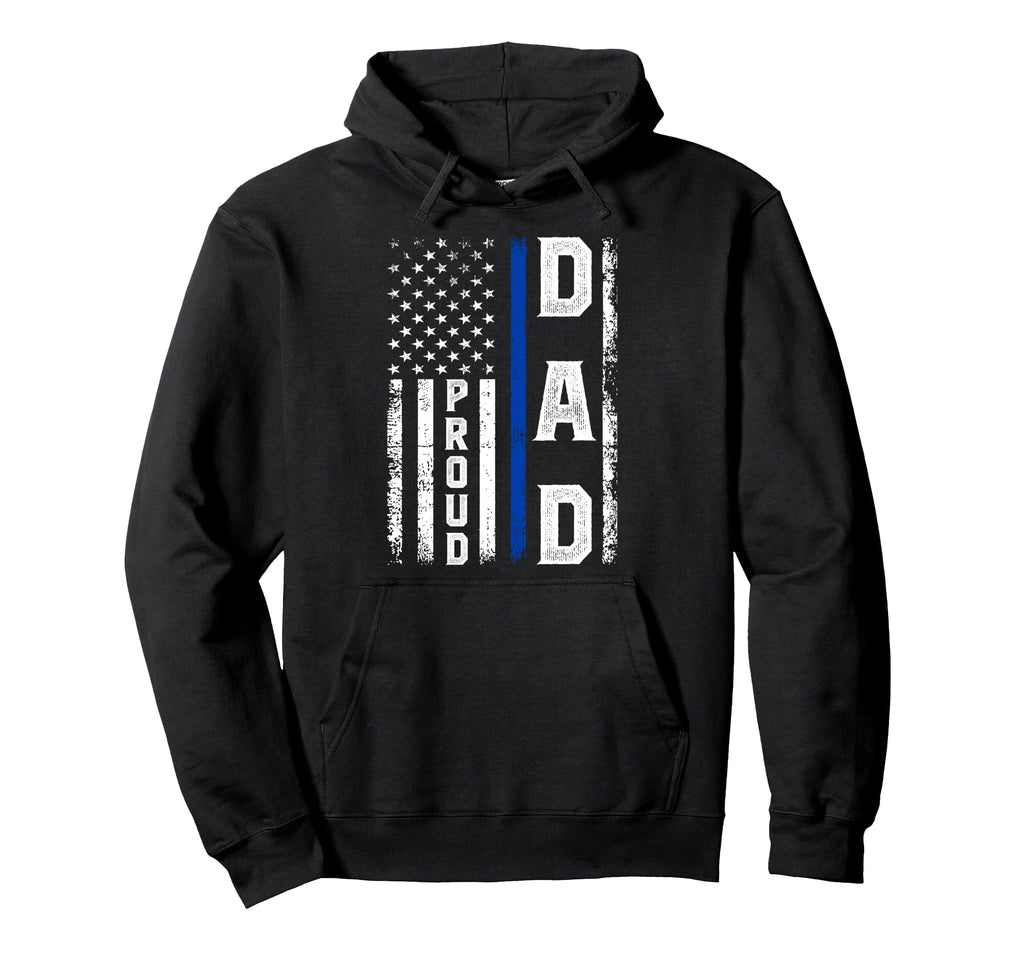 Proud Police Dad Police Officer Father Hoodie - Minimalist Print Men Women - T-Shirt, Sweatshirt, Hoodie