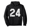 24 Jersey Uniform Varsity Sports Number Hoodie - Trendy Graphic for Adults - T-Shirt, Sweatshirt, Hoodie