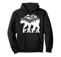 Papa Bear Forest Lake Mountain Scene Hoodie - Trendy Graphic Unisex - T-Shirt, Sweatshirt, Hoodie