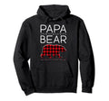 Papa Bear Pajamas Matching Family Plaid Hoodie - Minimalist Print Men Women - T-Shirt, Sweatshirt, Hoodie
