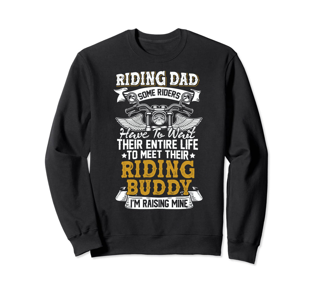 Riding Dad Father Son Biker Matching Sweatshirt - Aesthetic Graphic Unisex - T-Shirt, Sweatshirt, Hoodie