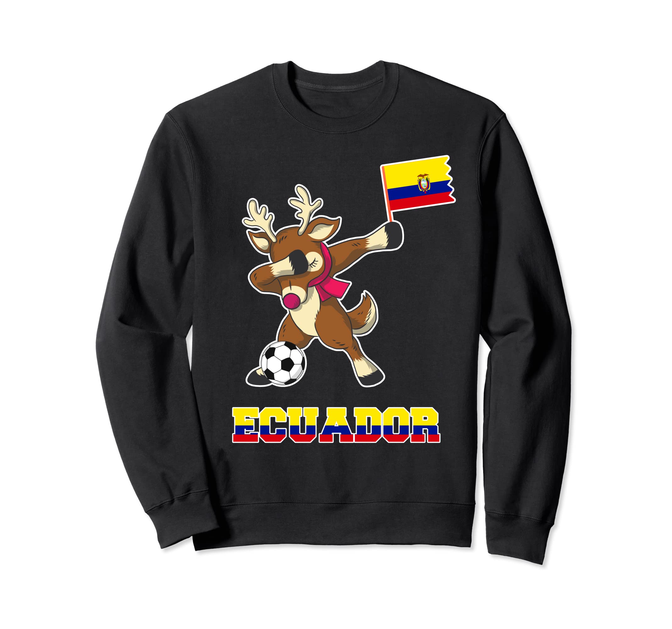 Ecuador Soccer Reindeer Sweatshirt - Aesthetic Graphic Men Women - T-Shirt, Sweatshirt, Hoodie