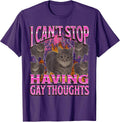 Can't Stop Having Gay Thoughts Funny Cat Meme Bootleg - Adult & Kids T-Shirts, Sweatshirts & Hoodies apparel design preview 1