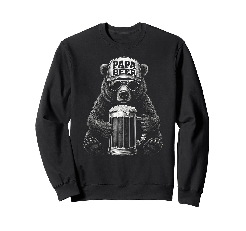 Papa Beer Funny Dad Bear Drinking Sweatshirt - Casual Everyday Wear Unisex - T-Shirt, Sweatshirt, Hoodie