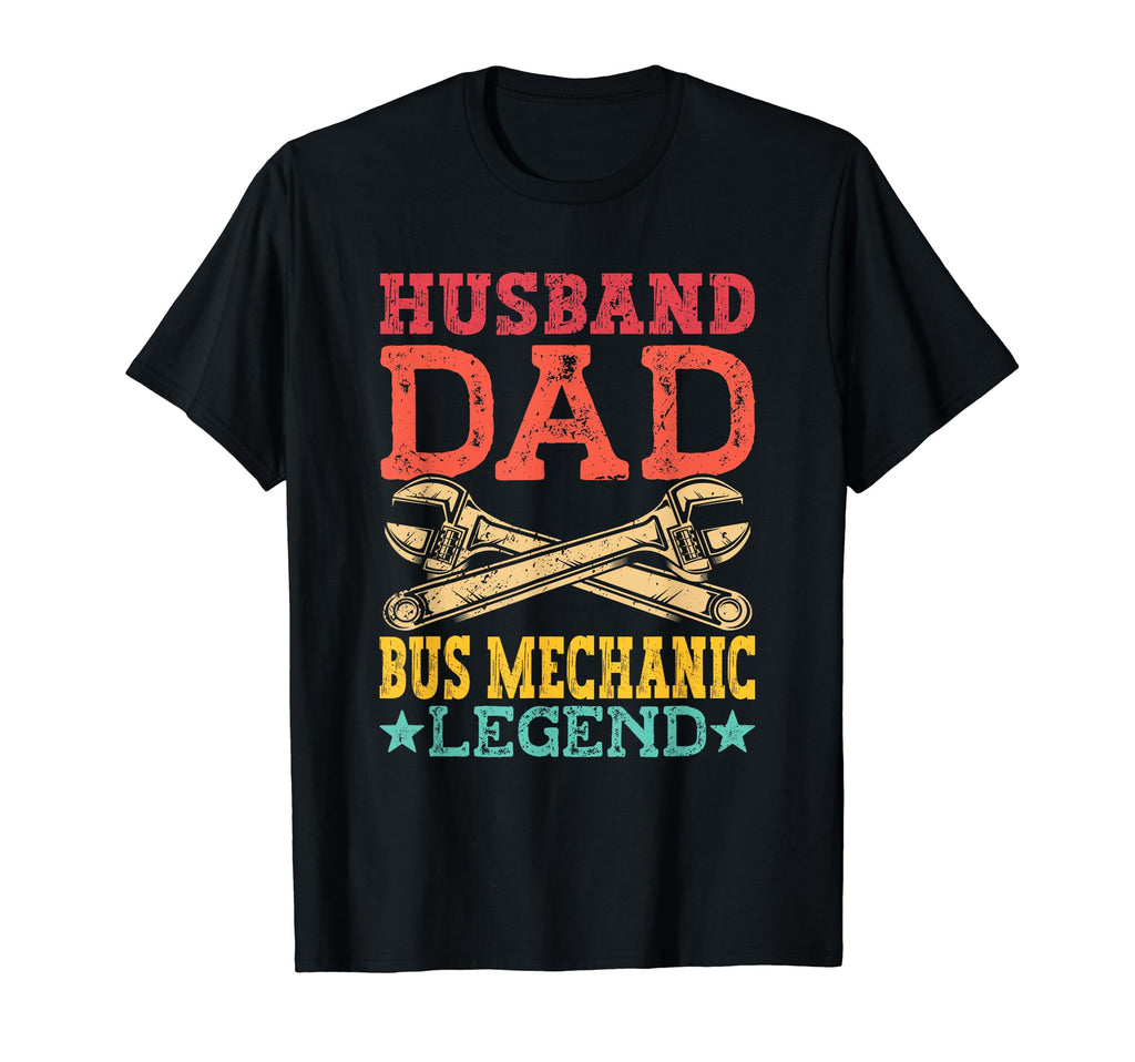 Husband Dad Legend Bus Mechanic T-Shirt - Custom Art Print Men Women - T-Shirt, Sweatshirt, Hoodie