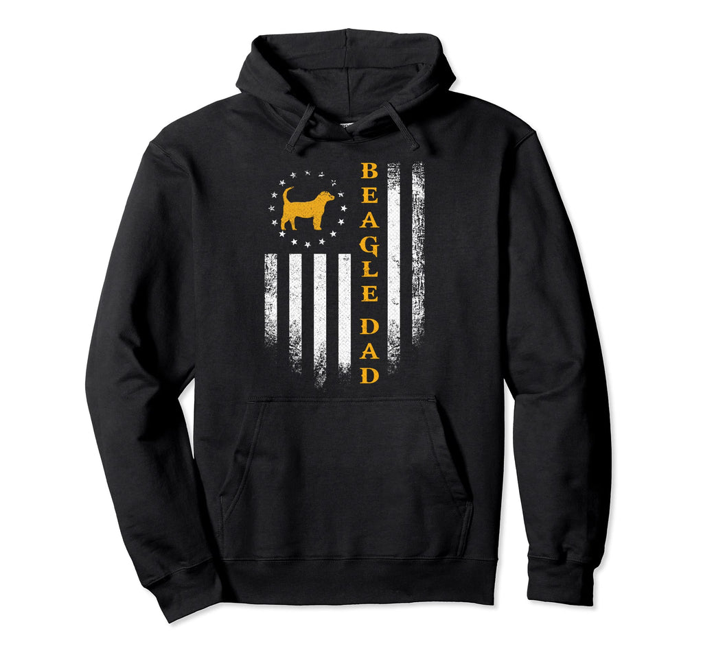 Usa American Flag Proud Beagle Dog Dad Hoodie - Novelty Apparel for Adults - T-Shirt, Sweatshirt, Hoodie