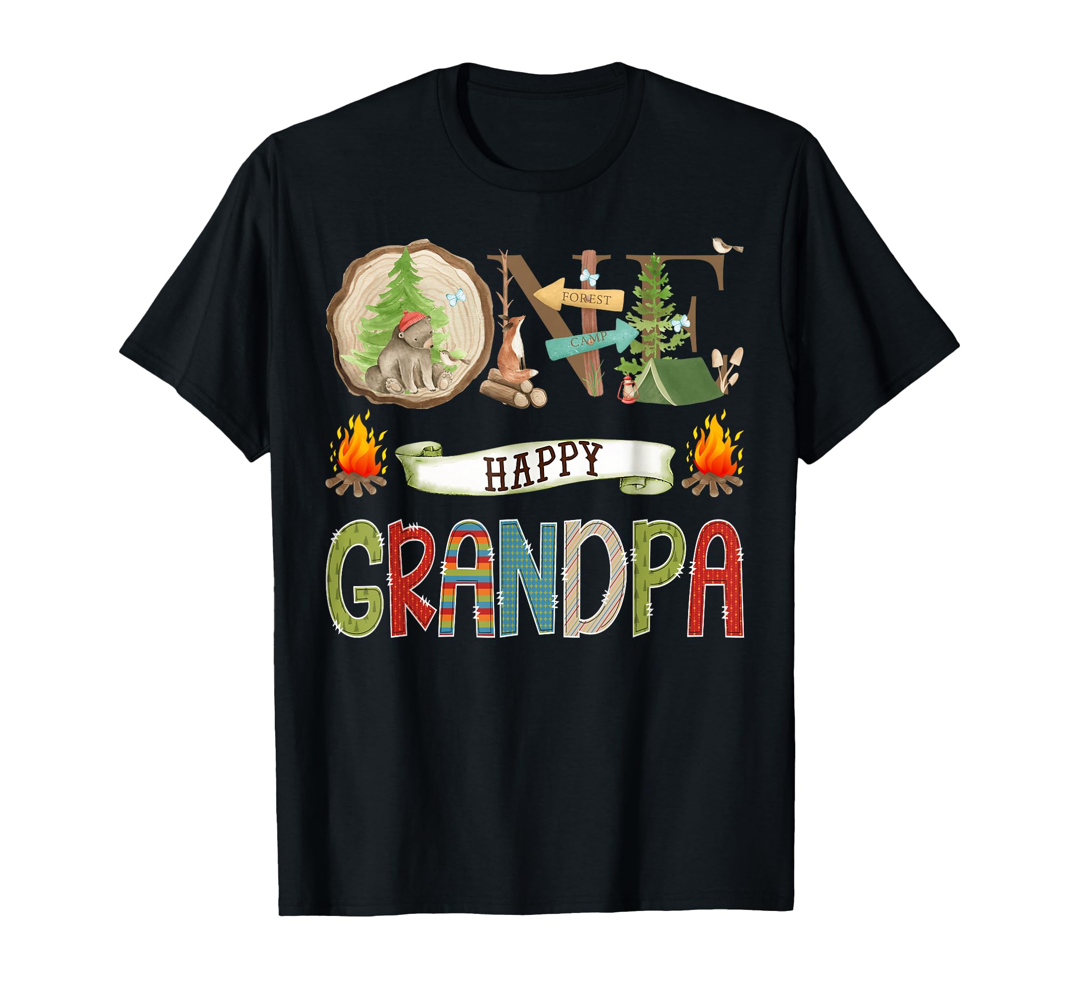 One Happy Grandpa Camper 1St Birthday T-Shirt - Unique Graphic Men Women - T-Shirt, Sweatshirt, Hoodie