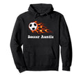 Soccer Auntie Groovy Sports Aunt Hoodie - Fun Novelty Design for Adults - T-Shirt, Sweatshirt, Hoodie