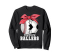 Baseball Soccer Busy Raising Ballers Sweatshirt - Trendy Graphic Unisex - T-Shirt, Sweatshirt, Hoodie