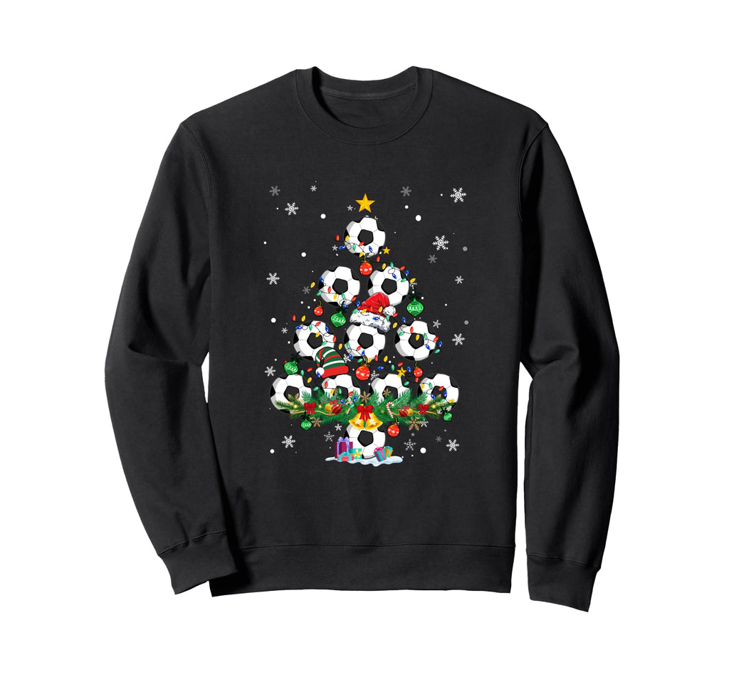 Soccer Tree Santa Soccer X Mas Lights Sweatshirt - Custom Art Print Unisex - T-Shirt, Sweatshirt, Hoodie