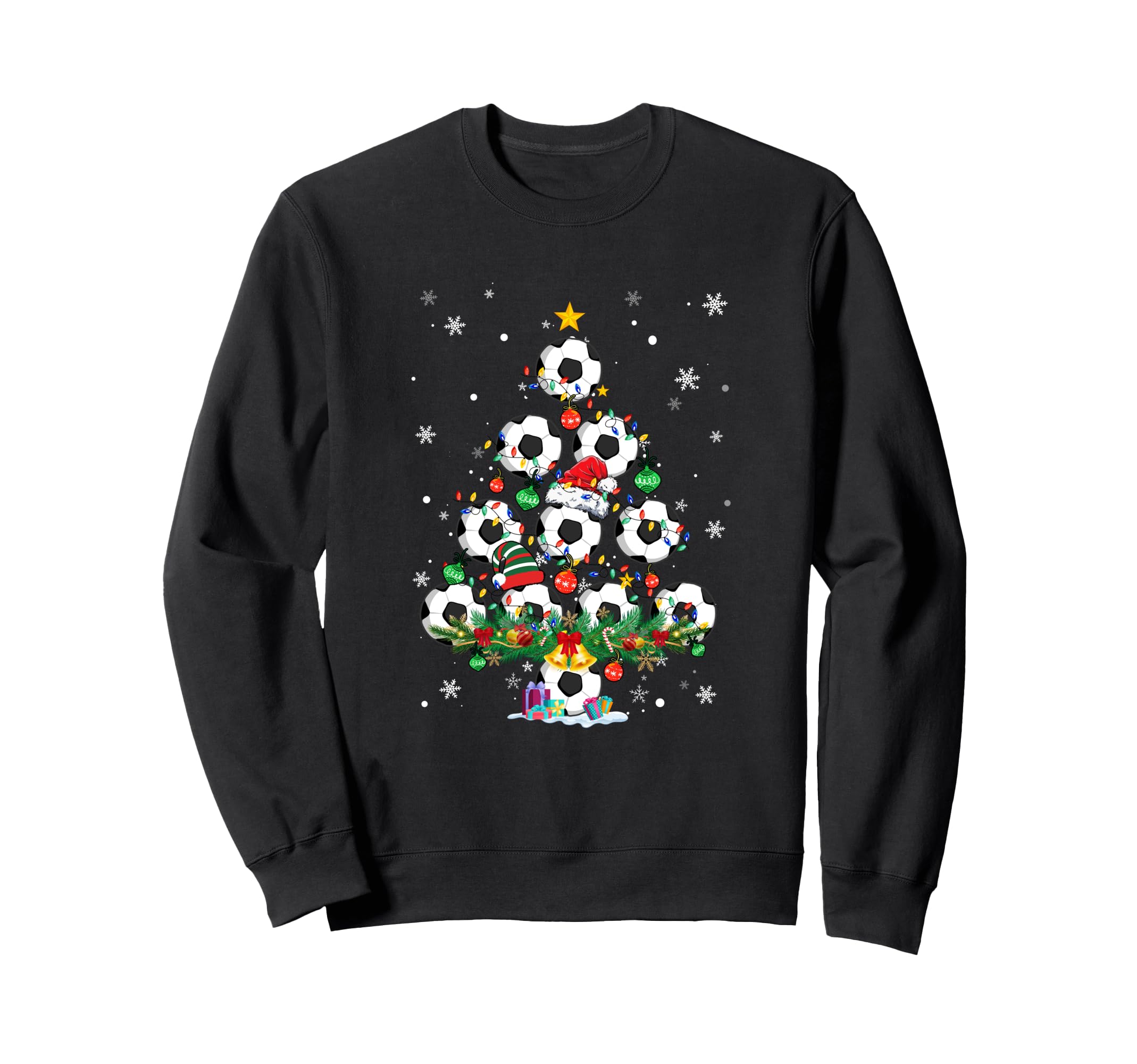 Soccer Tree Santa Soccer X Mas Lights Sweatshirt - Custom Art Print Unisex - T-Shirt, Sweatshirt, Hoodie