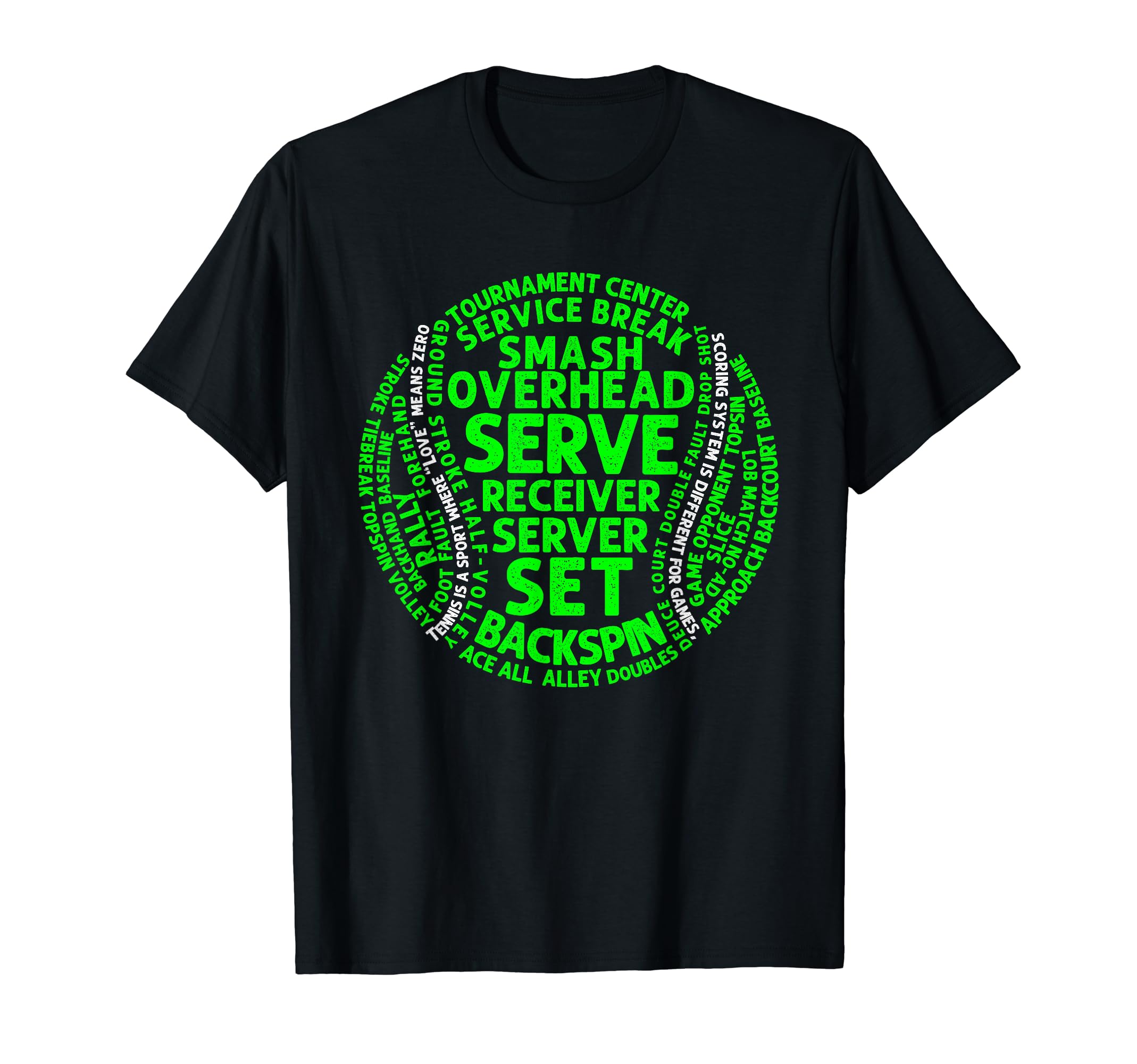 Funny Tennis Tennis Coach Word Cloud T-Shirt - Fun Novelty Design Unisex - T-Shirt, Sweatshirt, Hoodie