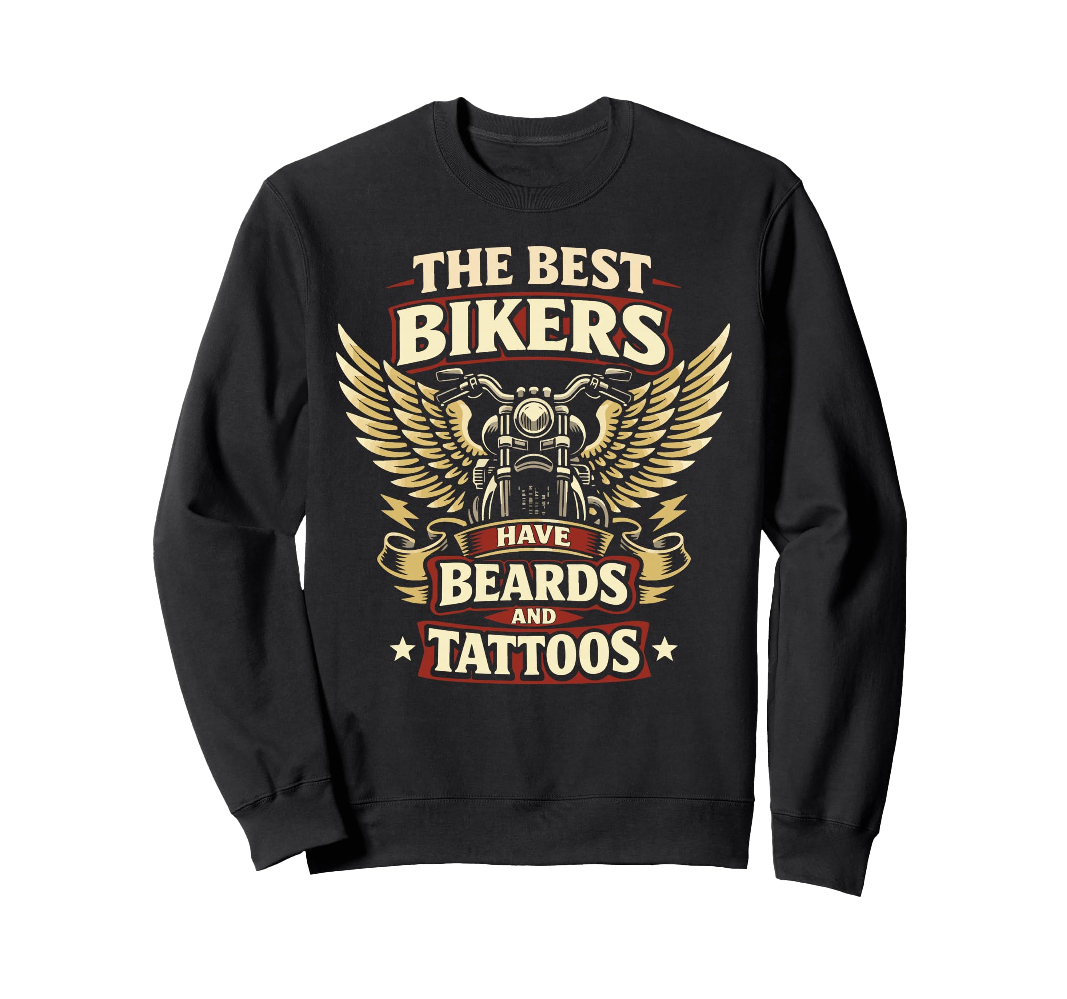 Motorcycle Biker Beard Tattoo Best Sweatshirt - Casual Everyday Wear Unisex - T-Shirt, Sweatshirt, Hoodie