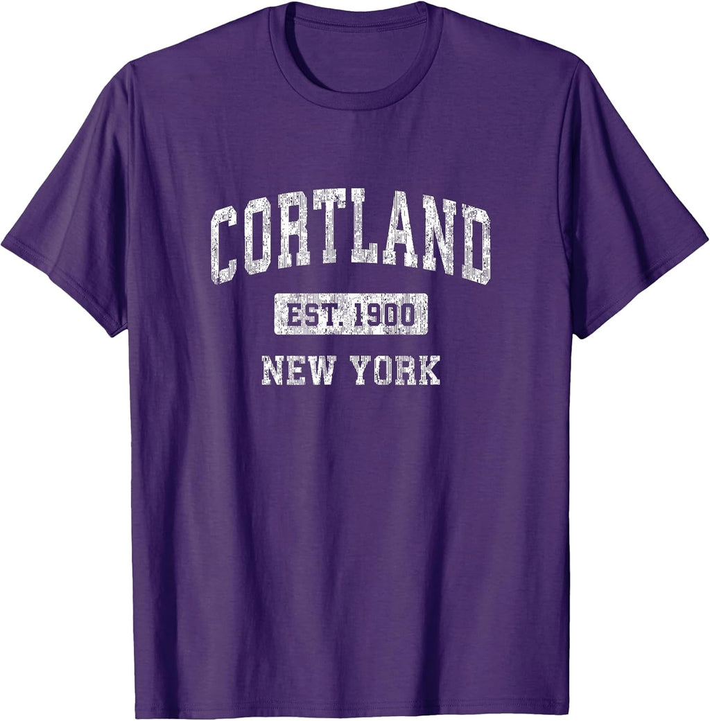 Cortland NY Retro - Adult & Kids T-Shirts, Sweatshirts & Hoodies apparel design preview 1