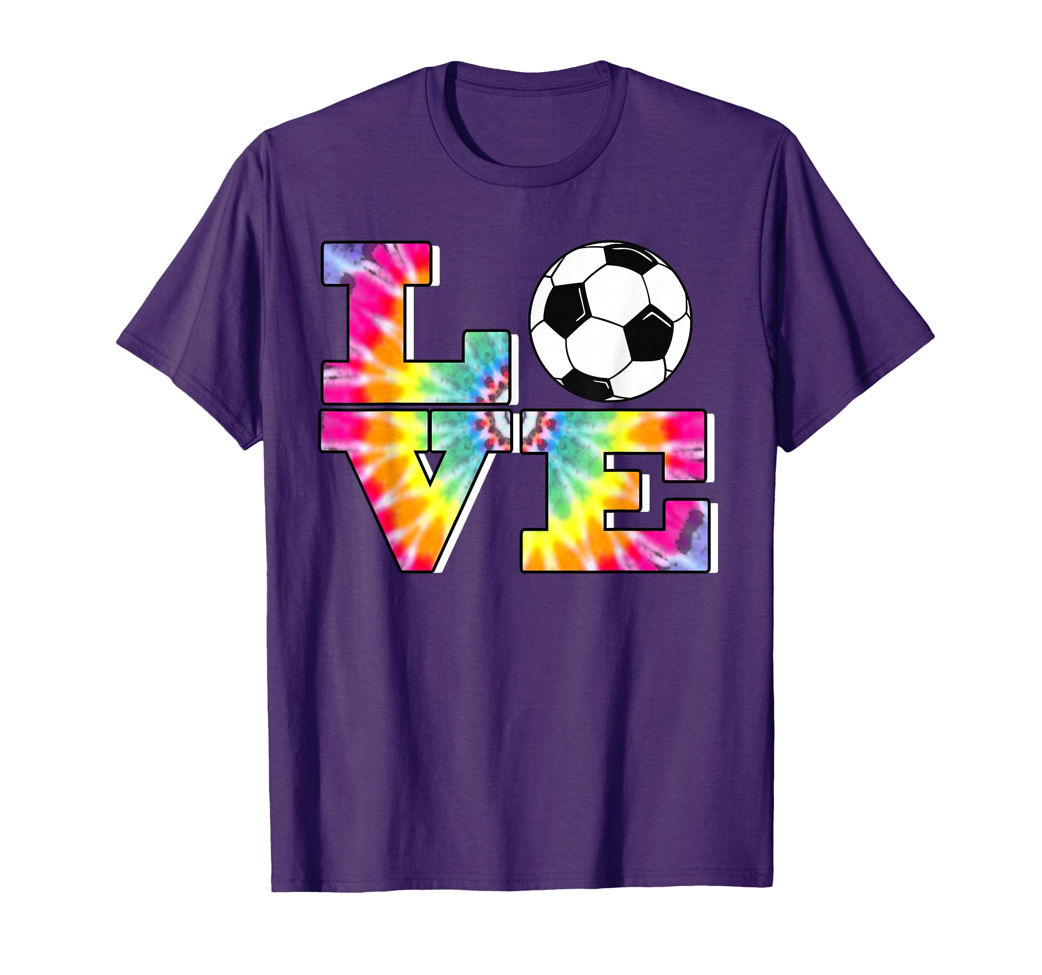 Soccer Tie Dye Love Multi Color Teen T-Shirt - Minimalist Print Unisex - T-Shirt, Sweatshirt, Hoodie