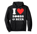 I Love Heart Boobs And Beer Trucking Trucker Hoodie - Graphic Print Unisex - T-Shirt, Sweatshirt, Hoodie