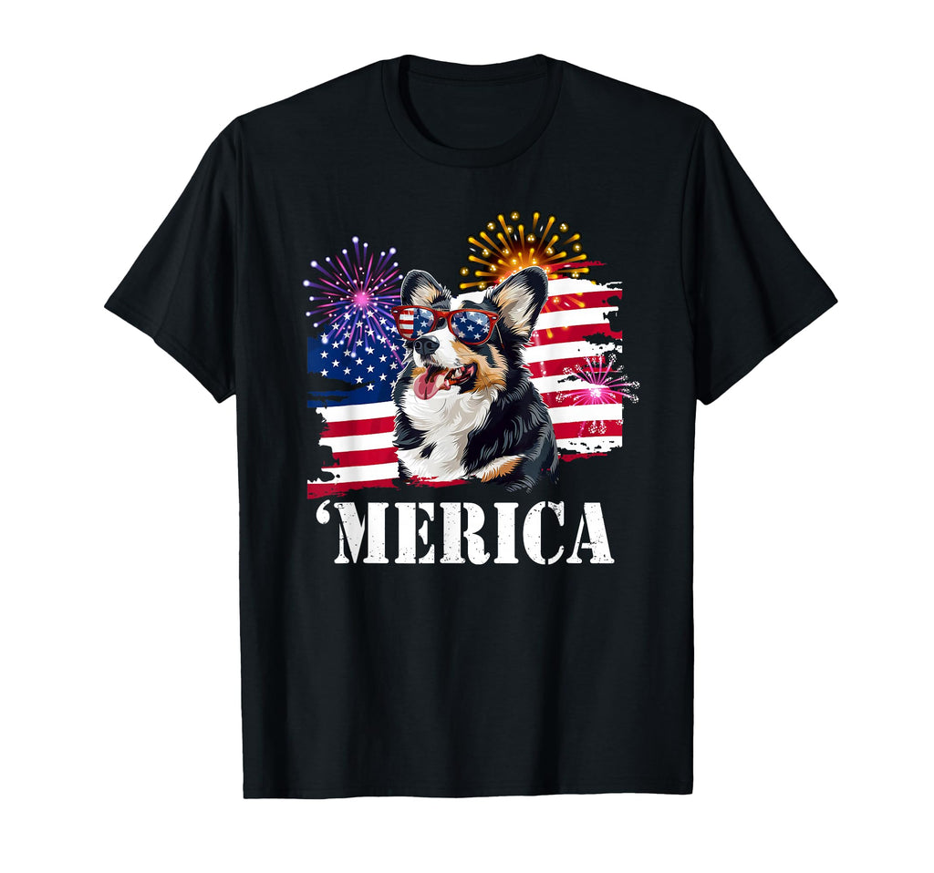 Funny Usa Flag 4Th Merica Black T-Shirt - Custom Art Print for Adults - T-Shirt, Sweatshirt, Hoodie
