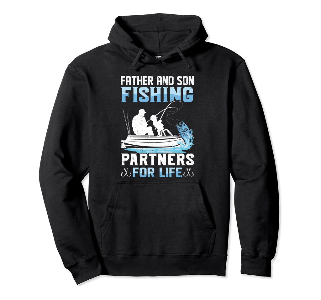 Father Son Fishing Partners Dad Son Hoodie - Fun Novelty Design for Adults - T-Shirt, Sweatshirt, Hoodie