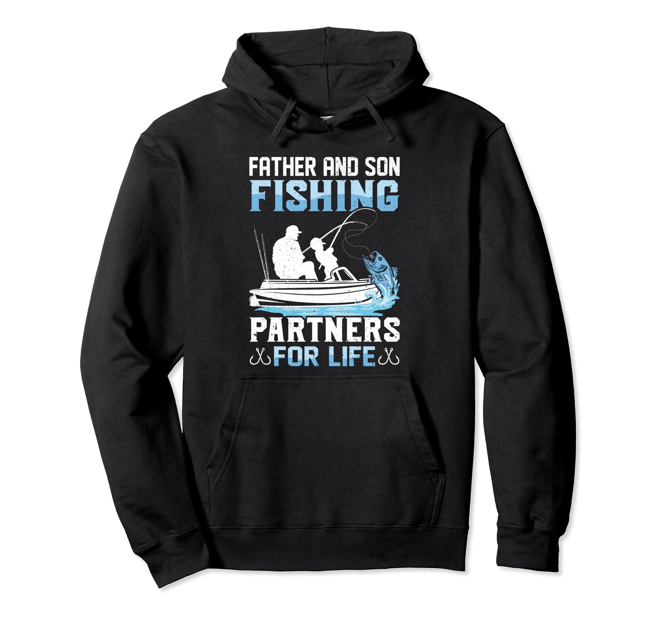 Father Son Fishing Partners Dad Son Hoodie - Fun Novelty Design for Adults - T-Shirt, Sweatshirt, Hoodie