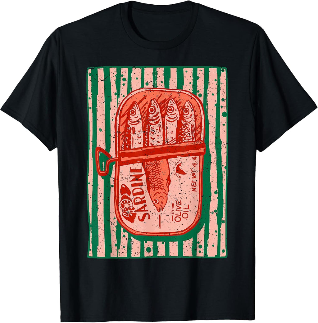 Sardines Tinned Fish Retro Graphic Mediterranean - Adult & Kids T-Shirts, Sweatshirts & Hoodies apparel design preview 1