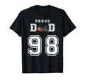 Custom Proud Football Dad Number 98 T-Shirt - Streetwear Style for Adults - T-Shirt, Sweatshirt, Hoodie