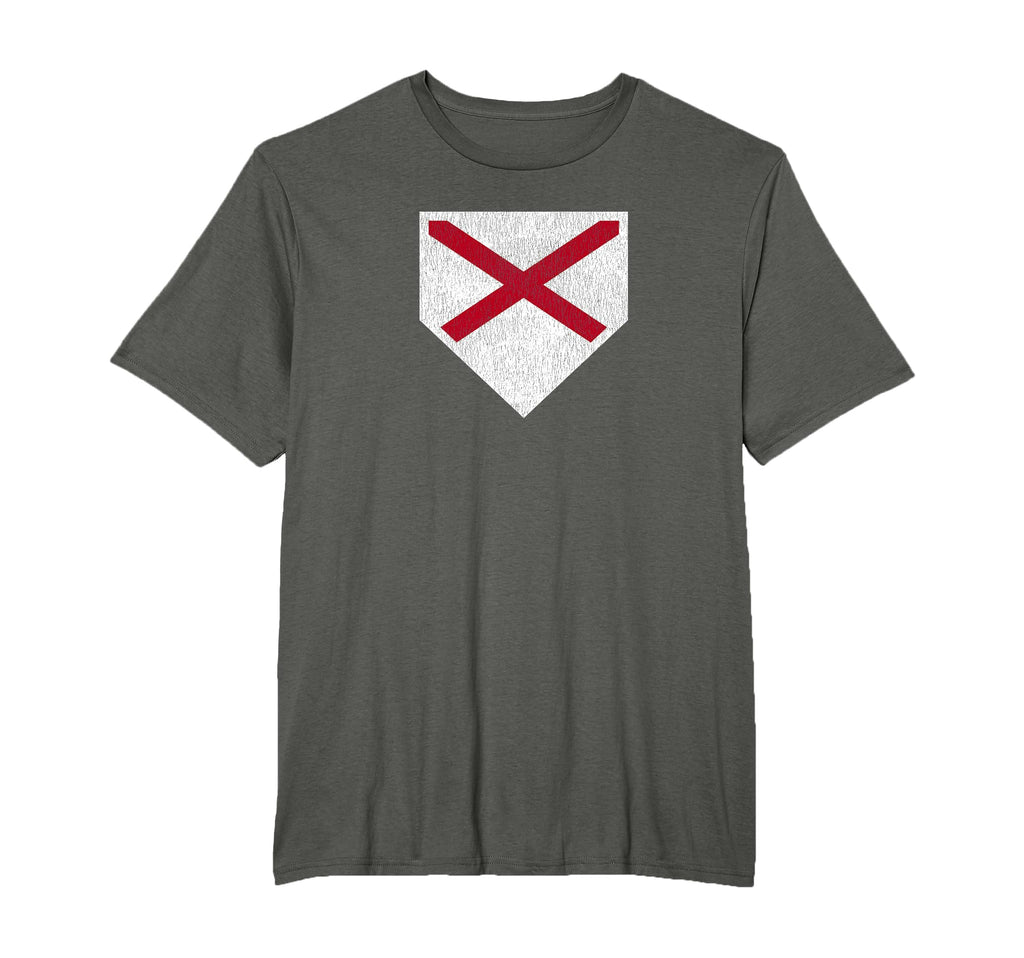 Baseball Home Plate Alabama State Flag T-Shirt - Minimalist Print Men Women - T-Shirt, Sweatshirt, Hoodie